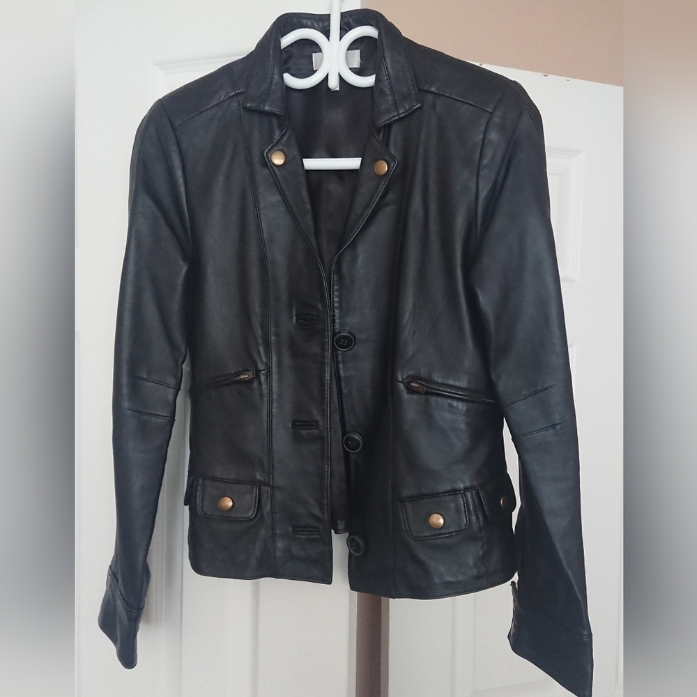 Metro 7 vintage jacket, Genuine Moto Leather Jacket, size S